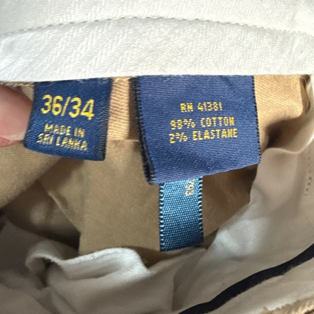 Polo Ralph Lauren Chinos Men 36x34 Tan Excellent Stretch Classic Fit Pants